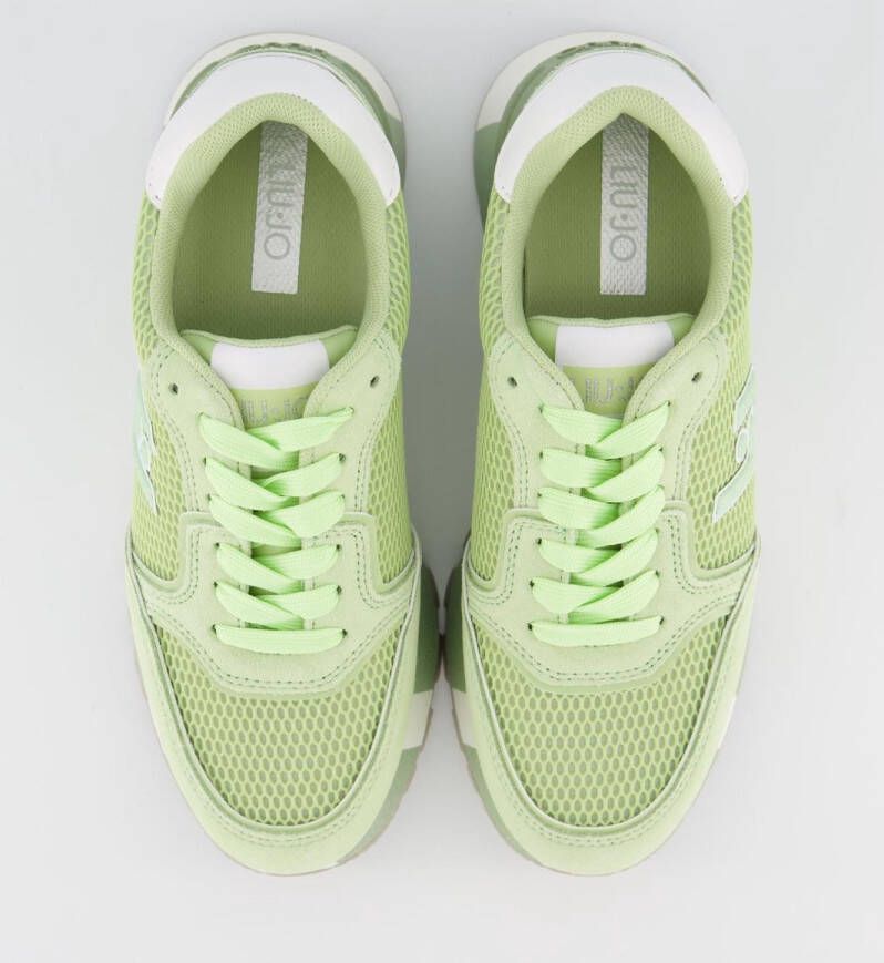 Liu Jo Sportieve Suède Sneakers met Mesh Details Green Dames