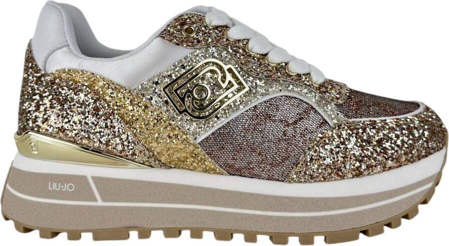 Liu Jo Dames Sneaker Goud BA5015-TX007 529 Maxi Wonder