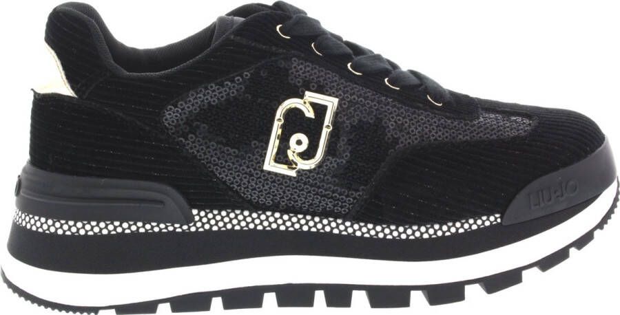 Liu Jo Dames Sneakers Amazing 23 Velour Black Zwart