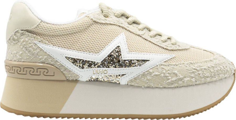 Liu Jo Dames Sneakers Dreamy 03 Ruined Denim Beige