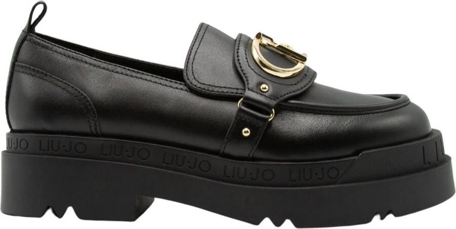 Liu Jo Platform Mocassino in donkerbruin leer Black Dames