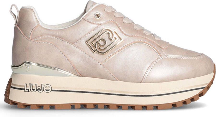 Liu Jo Metallic Wonder Sneakers in Taupe Beige Dames