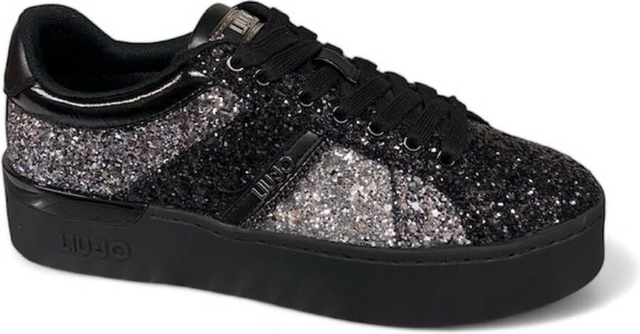 Liu-Jo Silvia 105 Glitter Black-sneaker -veterschoen liujo