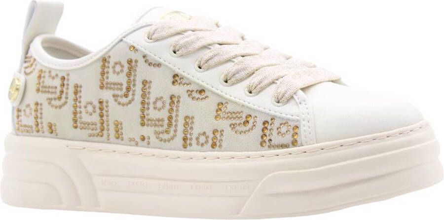 Liu Jo Metalen Eyelet Ronde Neus Sneakers met Zijrits White