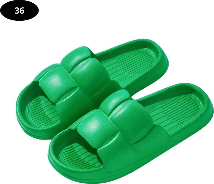 Livano Badslippers Dames Comfortabel Flip Flops Sauna Zomer Groen