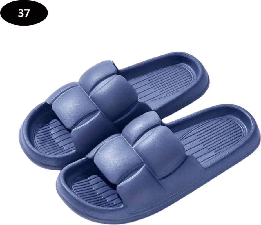 Livano Badslippers Dames Comfortabel Flip Flops Sauna Zomer Marineblauw