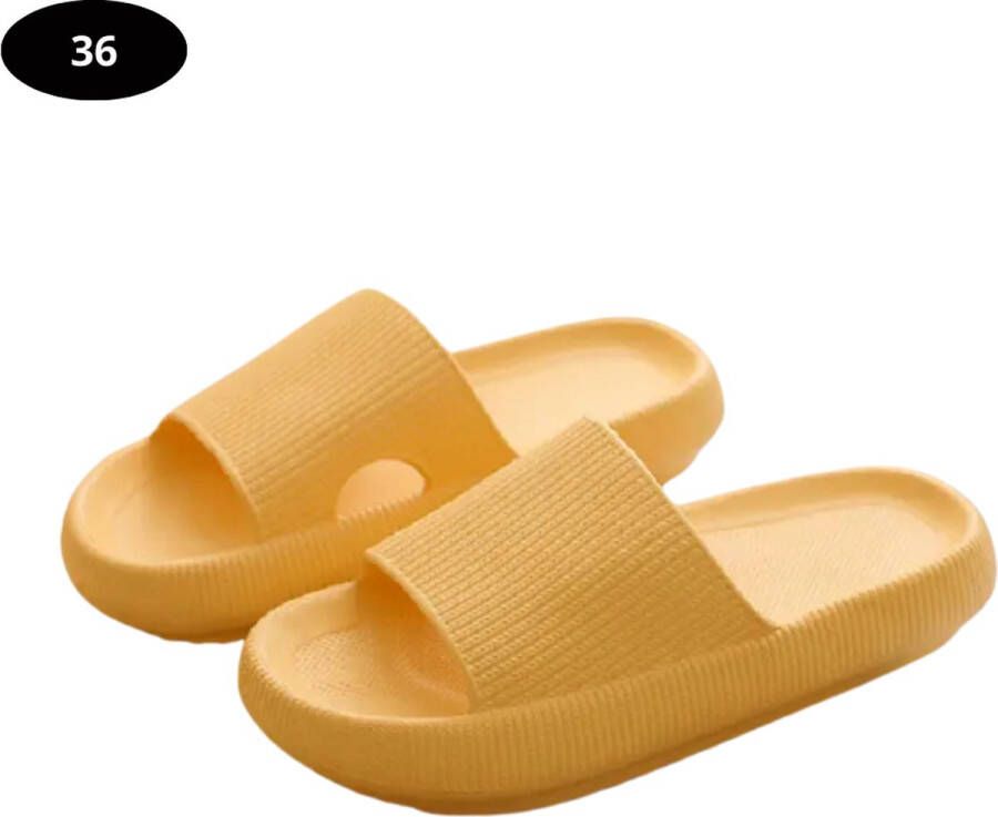 Livano Badslippers & Comfortabel Flip Flops Sauna Zomer Geel