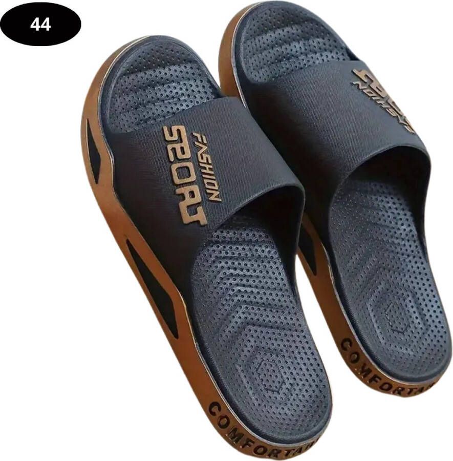 Livano Badslippers & Comfortabel Flip Flops Sauna Zomer Zwart Goud