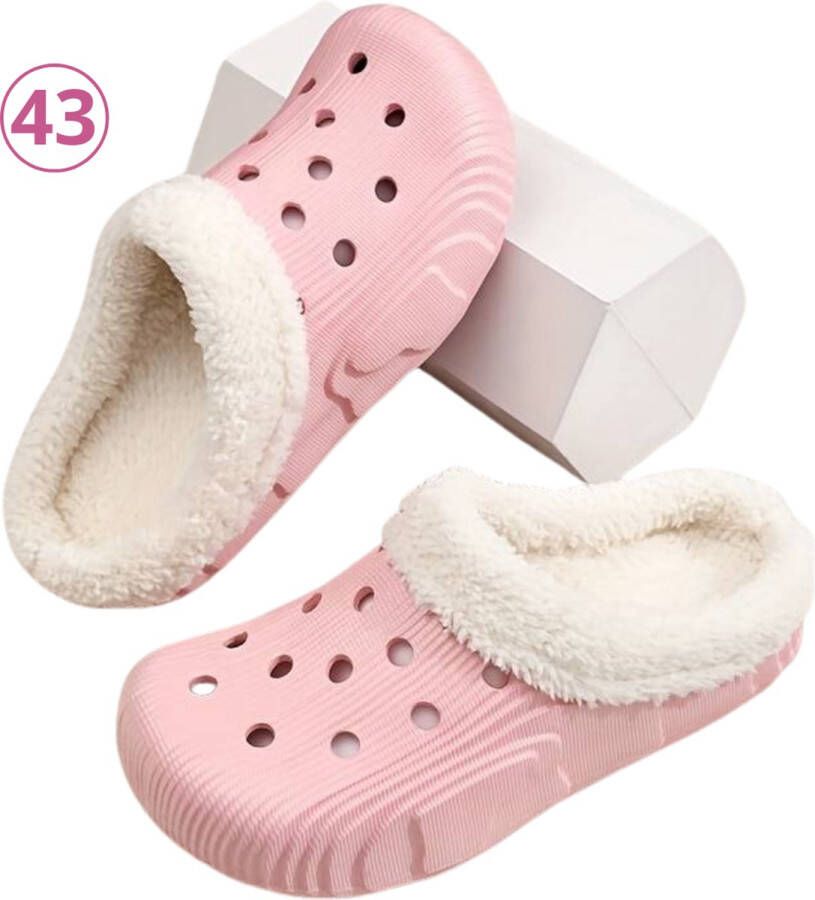 Livano Nivard Warme Pantoffels Sloffen Slippers Pluche Licht Roze