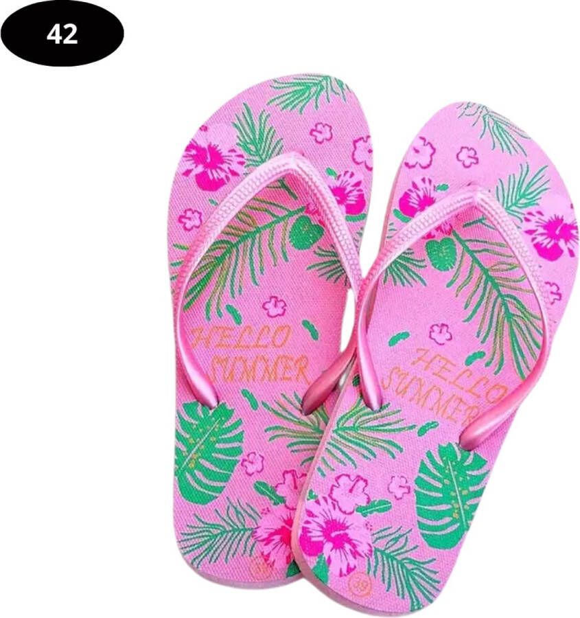 Livano Slippers Dames Teenslippers Flip Flops Comfortabel Zomer Roze