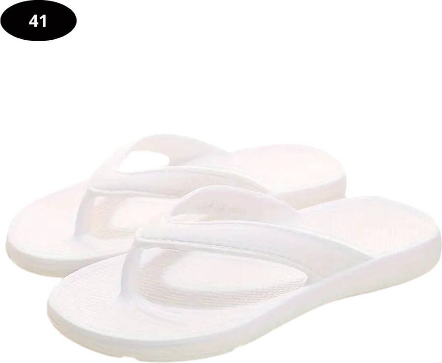 Livano Slippers Dames Teenslippers Flip Flops Comfortabel Zomer Wit