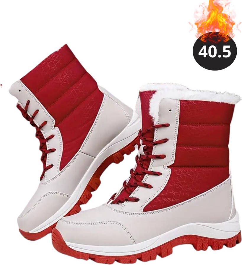 Livano Snowboots Sneeuwschoenen Sneeuwboots Dames Wintersport Ski Skischoenen Grijs Rood 40.5 Laarzen