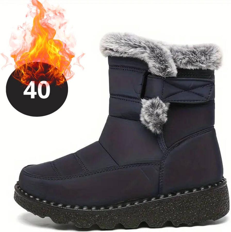 Livano Snowboots Sneeuwschoenen Sneeuwboots Heren Wintersport Ski Skischoenen Blauw 40 Buiten Antislip Winter