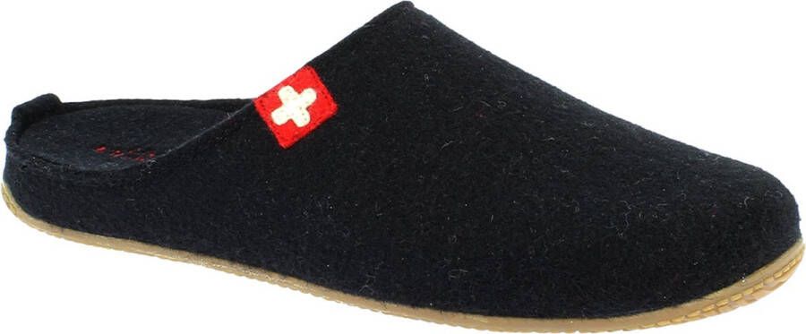 Living Kitzbühel Pantoffels Schweizer Kreuz 3886 900 Schwarz Zwart Wolvilt LK38860900