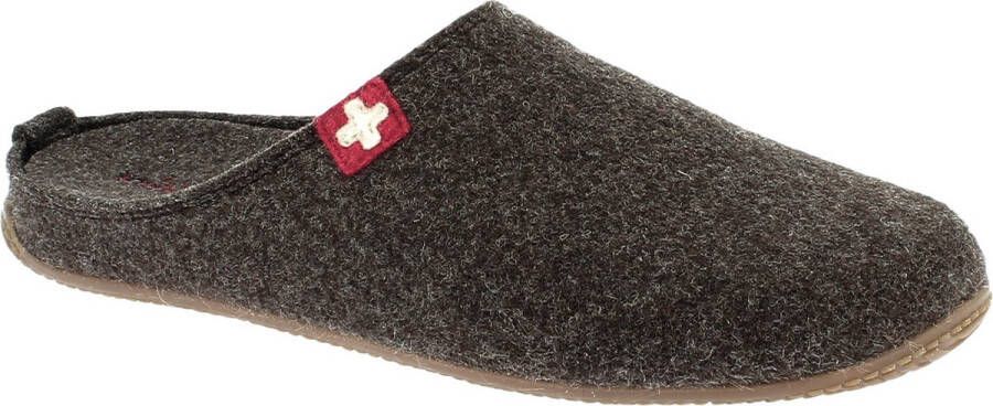 Living Kitzbühel Pantoffels Schweizer Kreuz 3886 289 Dark Oak Bruin Wolvilt LK38860289