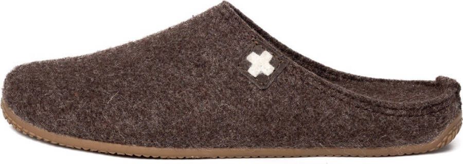 Living Kitzbühel Pantoffels Schweizer Kreuz 3886 289 Dark Oak Bruin Wolvilt LK38860289