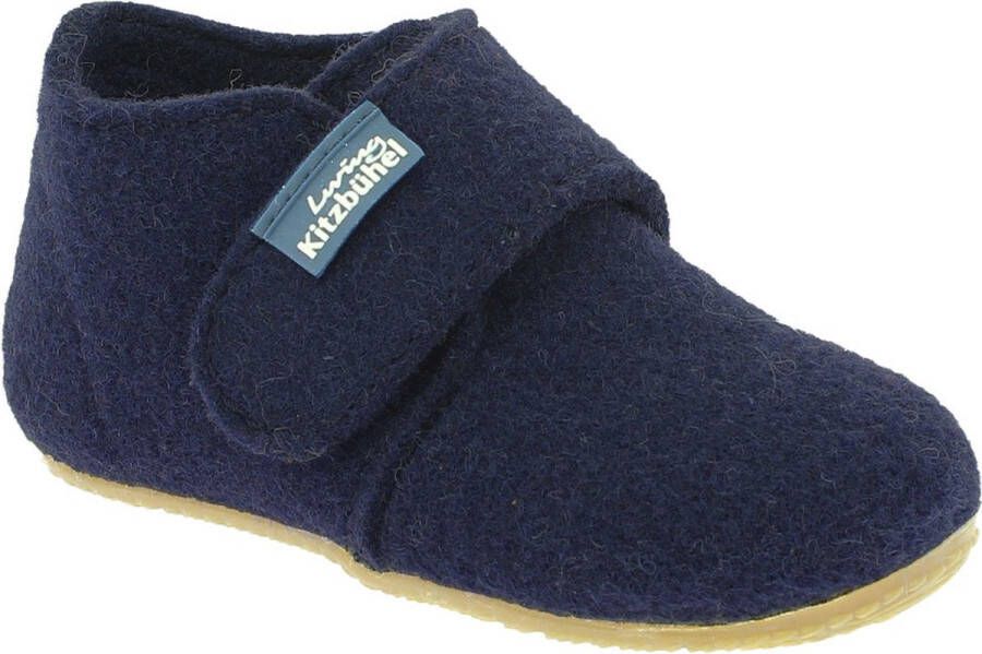 Living Kitzbühel Baby's Klettschuh Filz Unifarben Pantoffels blauw