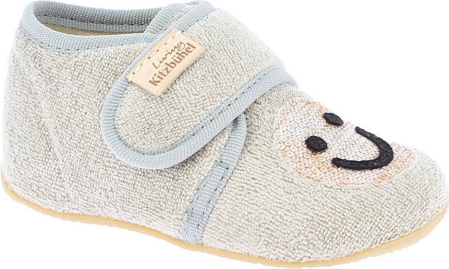 Living Kitzbühel Kid's Babyklett Frottee Smiley Pantoffels grijs beige