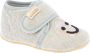 Living Kitzbühel Kid's Babyklett Frottee Smiley Pantoffels grijs beige - Thumbnail 1