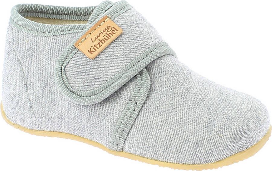 Living Kitzbühel Baby's Klettschuh Jersey Unifarben Pantoffels grijs - Foto 1