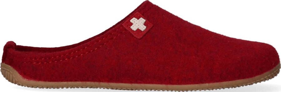 Living Kitzbühel Pantoffels Schweizer Kreuz 3886 351 Dark Cherry Rood Wolvilt LK38860351