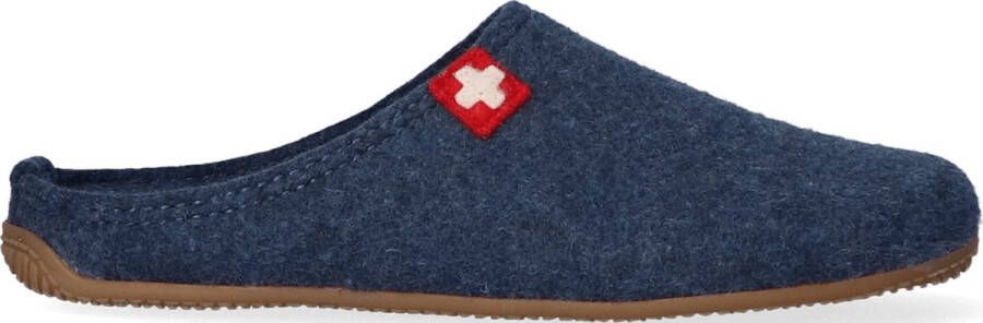 Living Kitzbühel Pantoffels Schweizer Kreuz 3886 584 Midnight Navy Blauw Wolvilt LK38860584