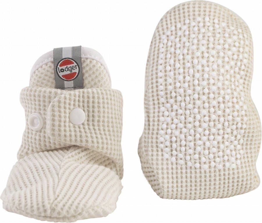 Lodger Babyslofjes antislipzool 17 Creme Slipper Ciumbelle Katoen 6-12M