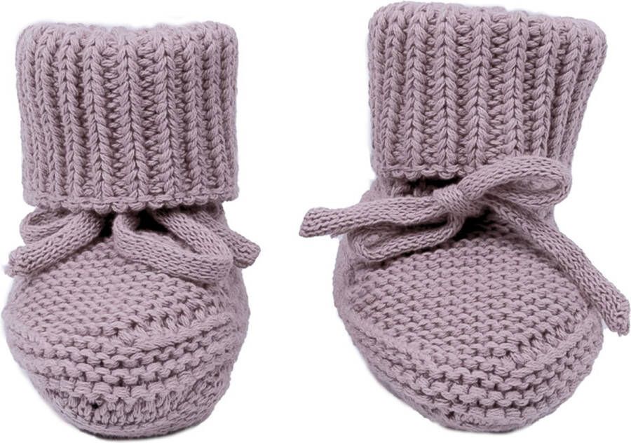 Lodger Babyslofjes newborn paars 0-6M katoen Slipper Knit