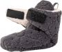 Lodger Babyslofjes Newborn Slipper Folklore 100% Fleece -3M Klittenbandsluiting Slofjes die blijven zitten Zwart - Thumbnail 1