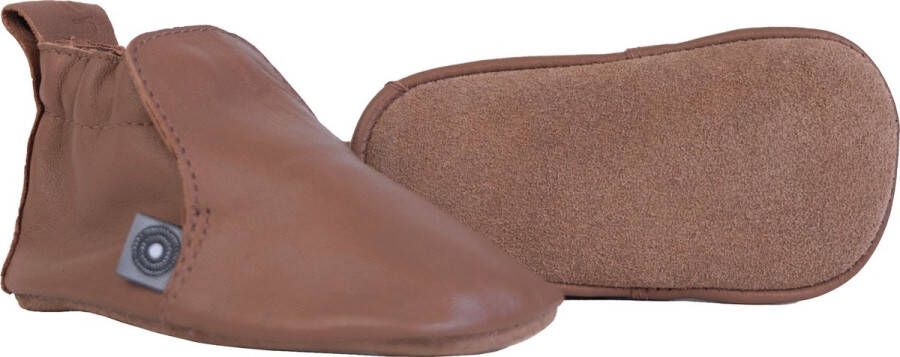 Lodger Baby Slofjes Bruin Stepper Leer Suede Buitenzool Eerste Slofjes Perfecte Pasvorm Stevig 15-18M