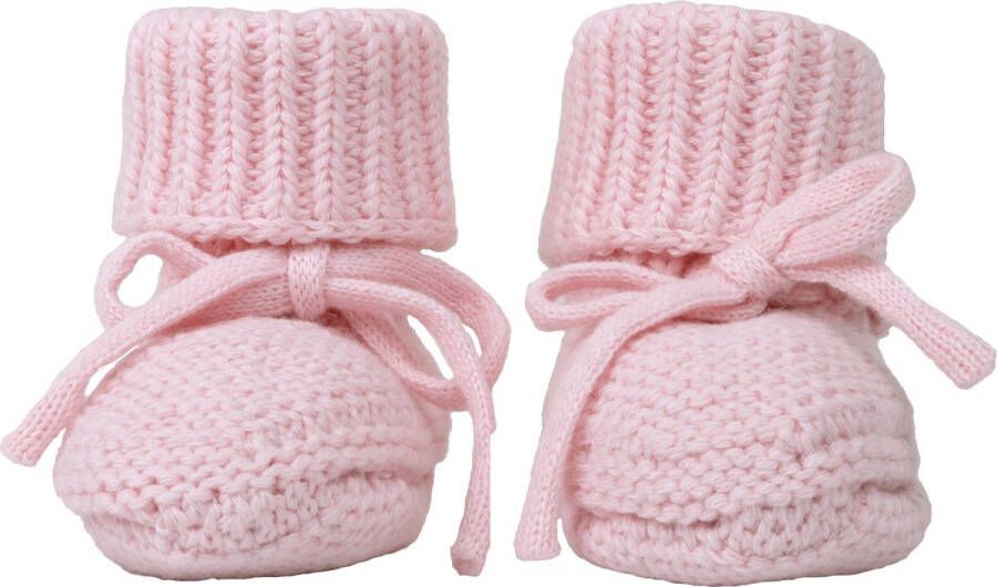 Lodger Katoenen Babyslofjes 0-6M Roze 100% Katoen Slipper Knit