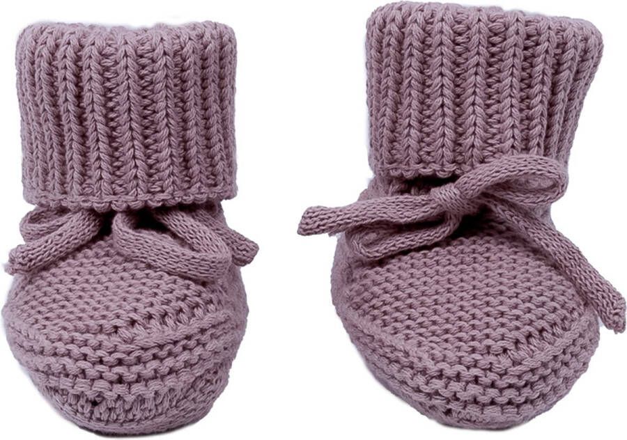 Lodger Babyslofjes newborn paars 0-6M katoen Slipper Knit