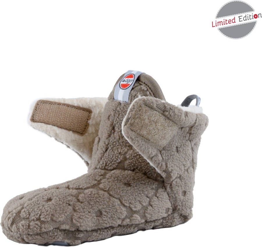 Lodger Slofjes M bruin Slipper Folklore Fleece Klittenbandsluiting Slofjes die blijven zitten