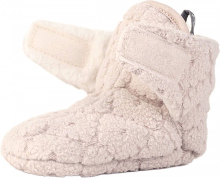 Lodger Newborn Winterslofjes Slipper Folklore 100% Fleece -3M Klittenbandsluiting Slofjes die blijven zitten Cr�me