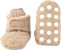 Lodger Slofjes Newborn Slipper Folklore 100% Fleece -3M Klittenbandsluiting Slofjes die blijven zitten Beige - Thumbnail 1