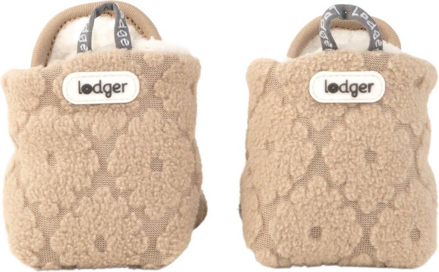 Lodger Winter Slofjes Slipper Folklore 100% Fleece -6M Klittenbandsluiting Slofjes die blijven zitten Beige