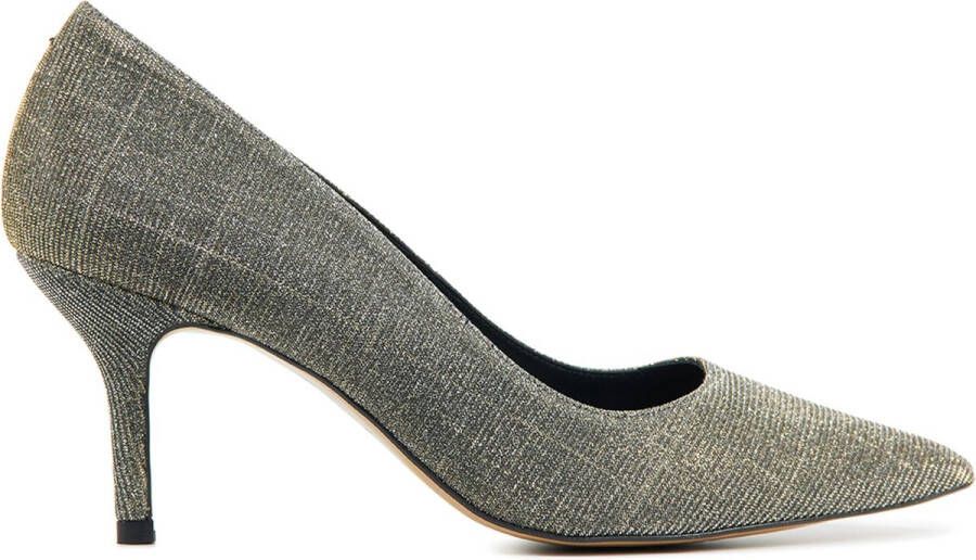 Lodi Pumps Stiletto Dames Damesschoenen Canvas Glitter Blokhak hoogte Mildred-TE Zilver