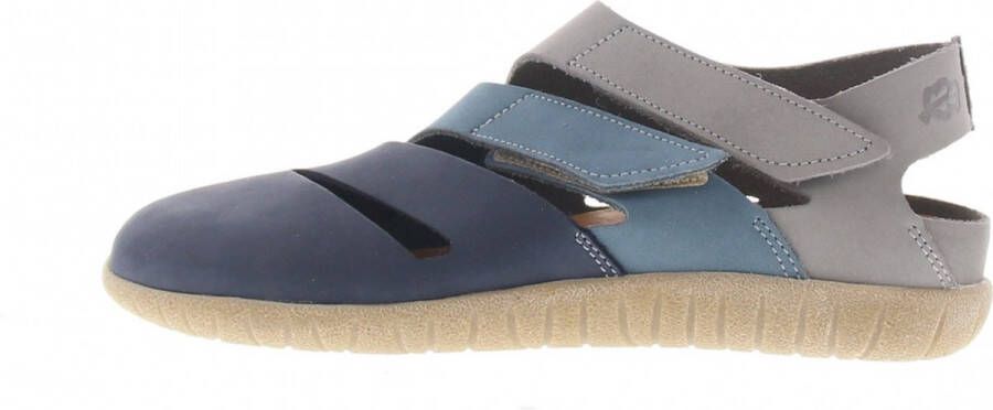 Loints of Holland Beekkant Sandalen met Uitneembaar Voetbed Leder Blue Jeans Cement in - Foto 1