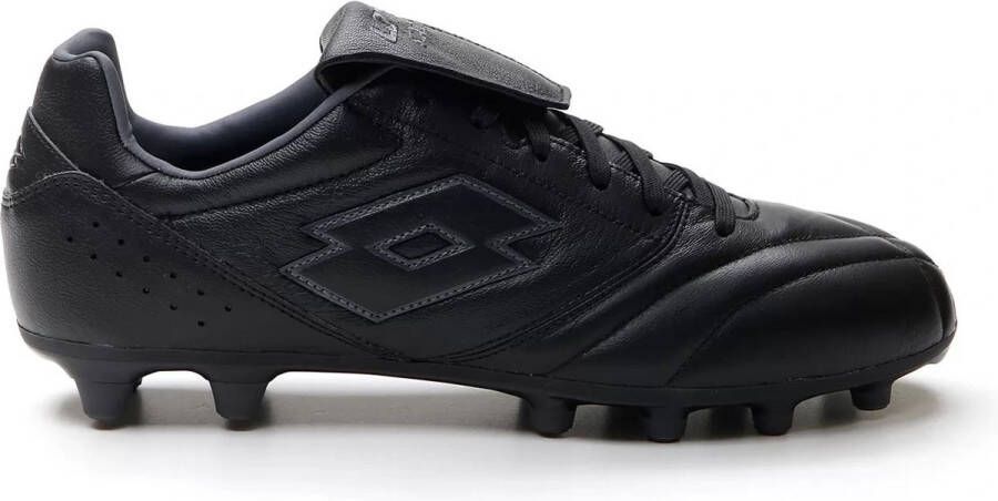 Lotto Stadio 200 III Voetbalschoen FG Black Asphalt