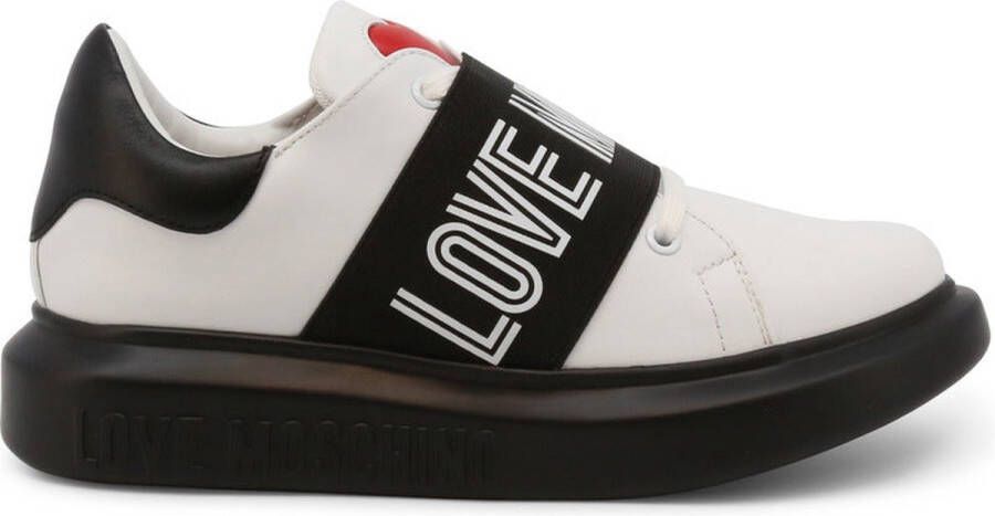 Love Moschino Platform Sneakers met Oogjes Detail Black Dames