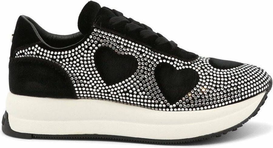 Love Moschino Velvet Sneakers Herfst Winter Collectie Black