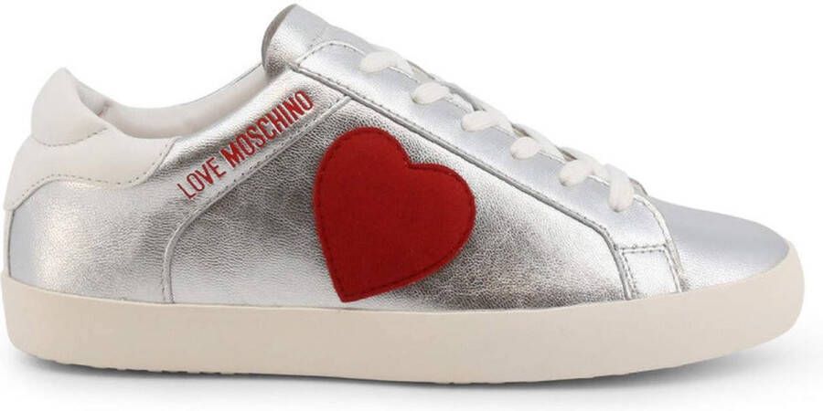 Love Moschino Lente Zomer Leren Sneakers Grijs