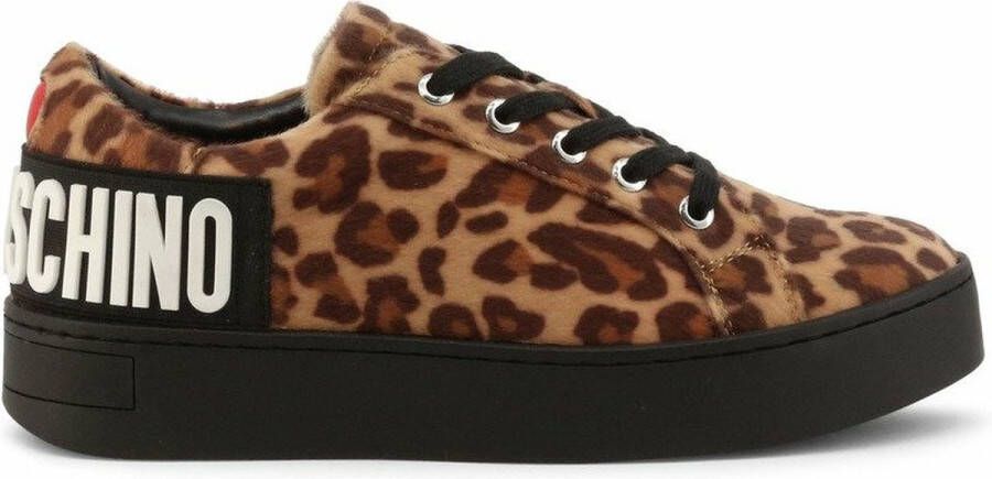 Love Moschino Sneakers met ritssluiting en 3 cm platformhoogte Brown Dames