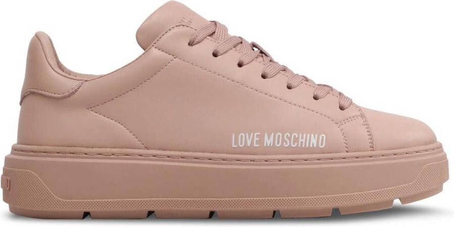 Love Moschino Dames Leren Sneakers Stijl Ja15304G1Gia0 Blauw Dames