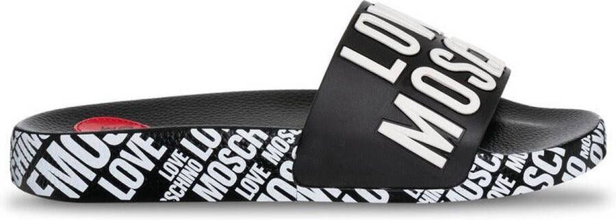 Love Moschino Dames Sliders uit de Lente Zomer Collectie Black Dames