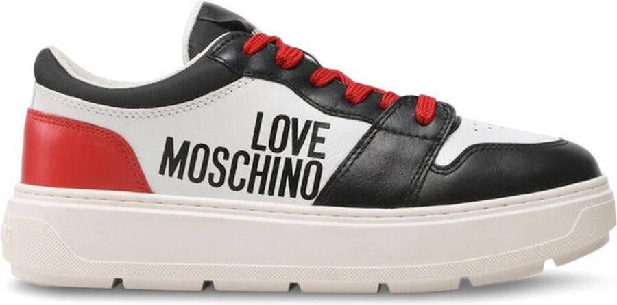 Love Moschino Synthetisch leren sneakers met 4 cm hak en 2 cm plateau White Dames