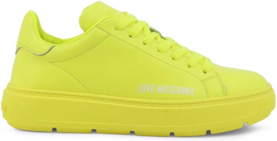 Love Moschino Dames Leren Sneakers Lente Zomer Collectie Green Dames