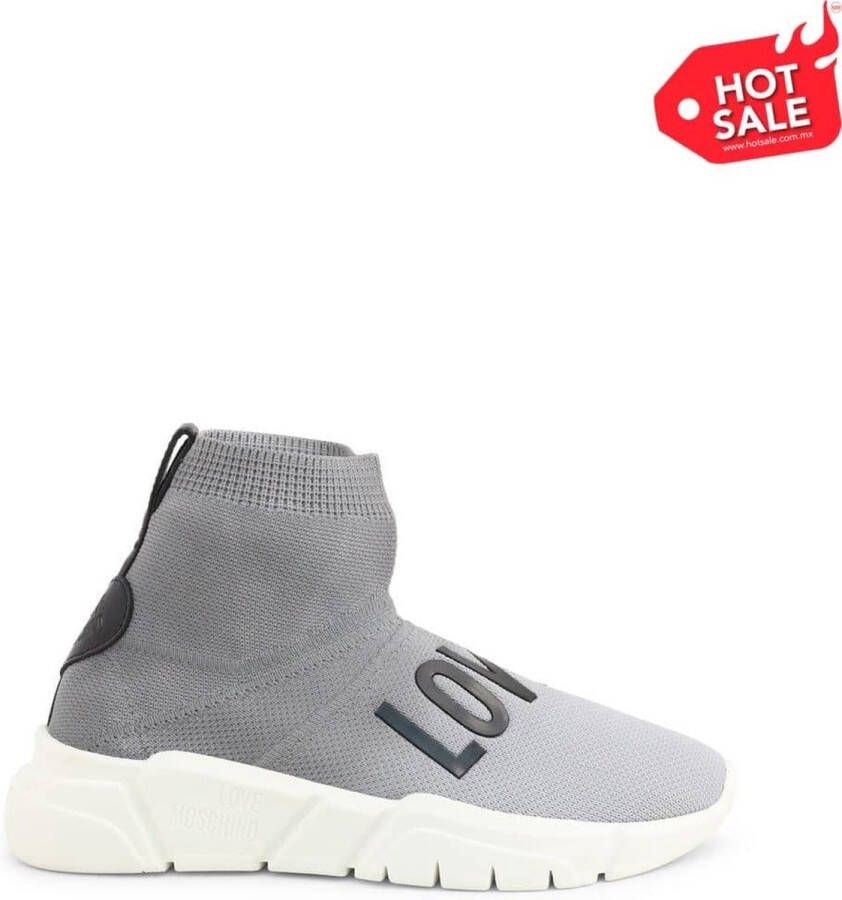 Love Moschino Stoffen En Leren Instapsneakers Met Plateauzolen