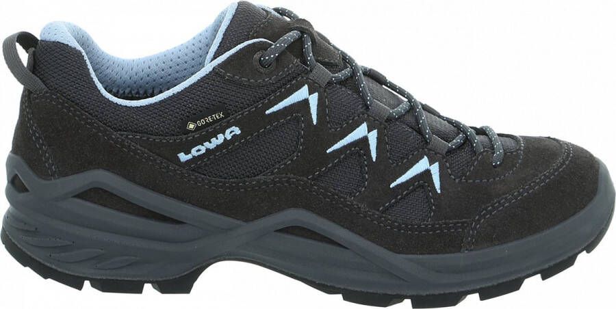 Lowa Sirkos Evo GTX Lo Wandelschoenen Dames Donkergrijs Lichtblauw