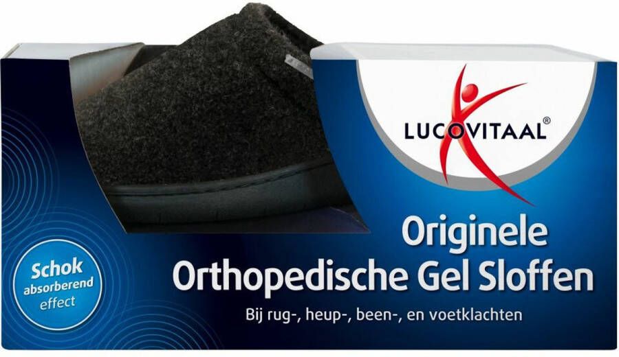 Lucovitaal 3x Orthopedische Gel Sloffen Zwart 44-45 1 paar